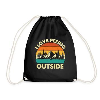 I Love Peeing Outside Funny Hiking Nature Quote - Sac de sport léger - noir - Devant