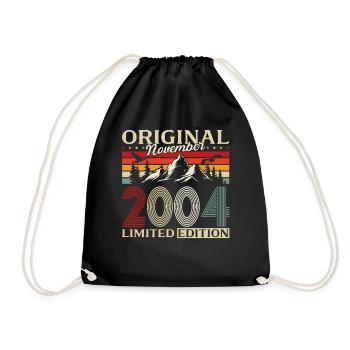 21st Birthday Original November Vintage 2004 - Drawstring Bag - black - Front