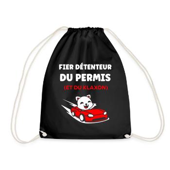 Humour permis de conduire - Sac de sport léger - noir - Devant