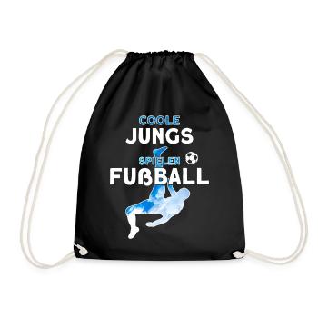 COOLE JUNGS SPIELEN FUßBALL - Turnbeutel - Schwarz - Vorne
