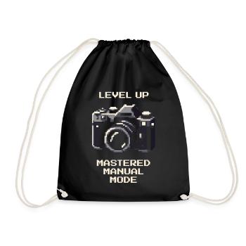 Level Up | Manuellmodus gemeistert, ISO Blende - Turnbeutel - Schwarz - Vorne