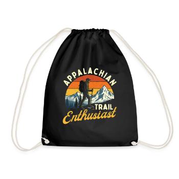 Appalachian Trail Enthusiast Outdoor Hiking Quote - Drawstring Bag - black - Front
