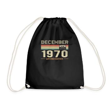 Décembre 1970 anniversaire Décembre 1970 Décembre - Sac de sport léger - noir - Devant