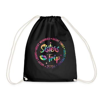 Great Memories Times Sisters' Trip 2026 - Drawstring Bag - black - Front