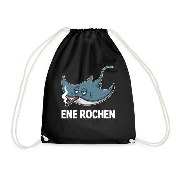 Ene Rochen Raucher Spruch Zigarette Kippe Rauchen - Turnbeutel - Schwarz - Vorne
