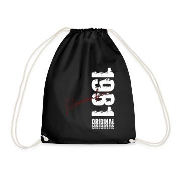 44th Birthday Original November Vintage 1981 - Drawstring Bag - black - Front