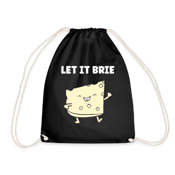 Humor brie cheese - Drawstring Bag - black - Front