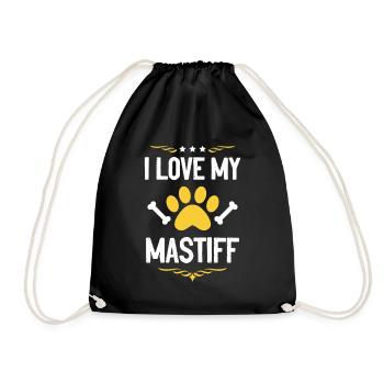 I love my Mastiff - Drawstring Bag - black - Front
