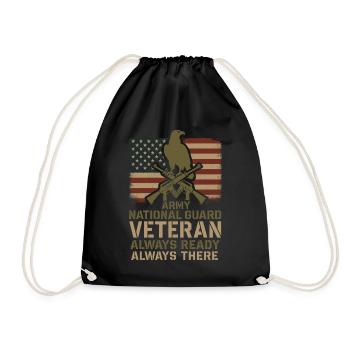 Army Veteran National Guard Veteran in - Drawstring Bag - black - Front