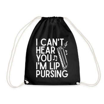 Harmonica Musican Lip Pursing Harmonica - Drawstring Bag - black - Front