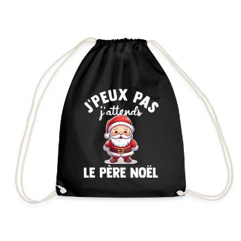 Je Peux Pas J'attends le Père Noël Joyeux Noel  - Sac de sport léger - noir - Devant