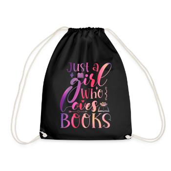 Just a girl who loves books - Drawstring Bag - black - Front