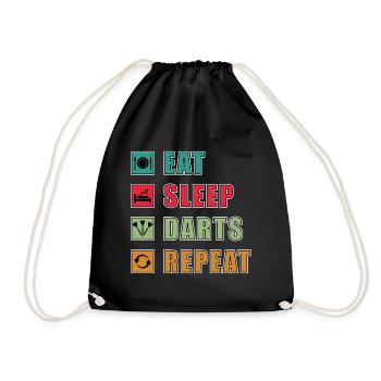 Eat Sleep Darts Repeat - Drawstring Bag - black - Front