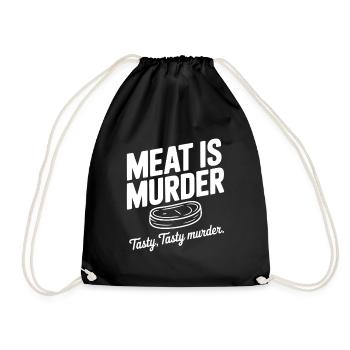 Meat is Murder Tasty Tasty Murder - Drawstring Bag - black - Front