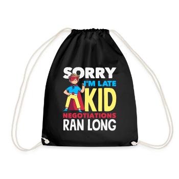 Sorry I'm late. - Drawstring Bag - black - Front