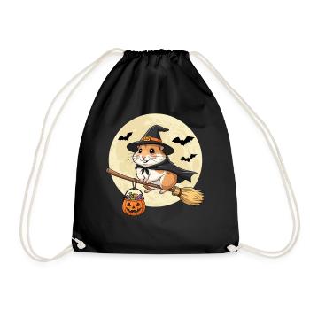 Mignon hamster sorcière Halloween citrouille pleine lune - Sac de sport léger - noir - Devant