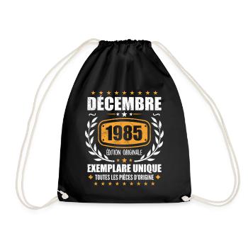 Décembre 1985 Anniversaire - Nées En Décembre 1985 - Sac de sport léger - noir - Devant