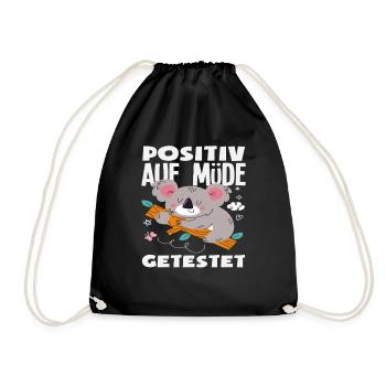 Testé positif pour l’humour du koala fatigué - Sac de sport léger - noir - Devant