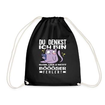 Bad mistake little cat - Drawstring Bag - black - Front
