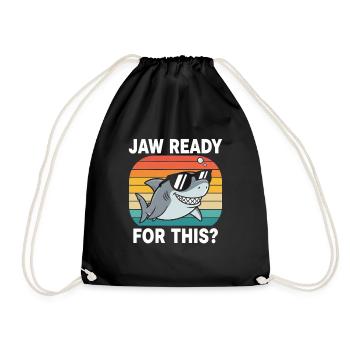 Cooler Hai Retro Look Jaw Prêt pour cela ? - Sac de sport léger - noir - Devant