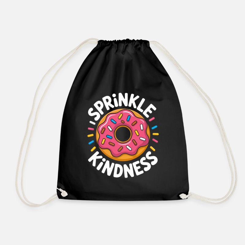Sprinkle Kindness Herzlichkeit Donut  Liebe - Turnbeutel - Schwarz