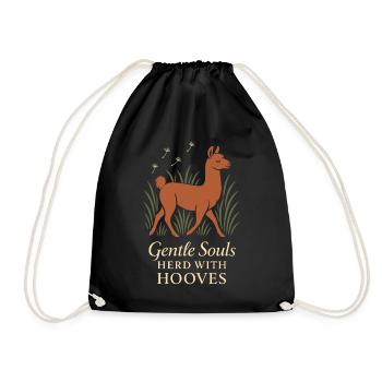 Cottagecore Lama Esthétique Mignon Animal de la Ferme - Sac de sport léger - noir - Devant
