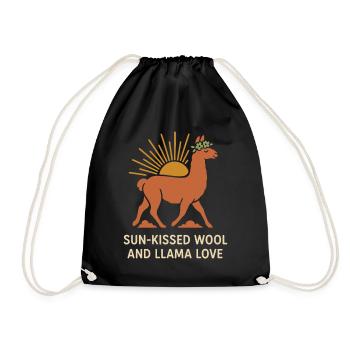Cottagecore Lama Esthétique Mignon Animal de la Ferme - Sac de sport léger - noir - Devant