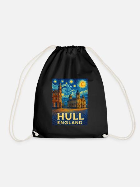 Hull England - Drawstring Bag - black