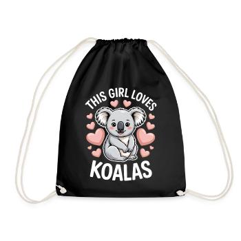Koala Spruch Mädchen Lustiges Koala Geschenk - Turnbeutel - Schwarz - Vorne