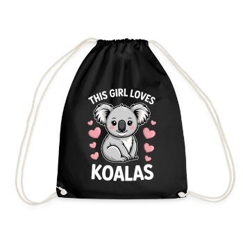 Koala Spruch Mädchen Lustiges Koala Geschenk - Turnbeutel - Schwarz - Vorne