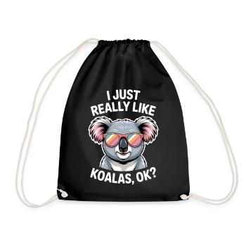 Koala Spruch Koalas Lustiges Koala Geschenk - Turnbeutel - Schwarz - Vorne