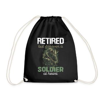 Ruhestand Soldat im Herzen - Turnbeutel - Schwarz - Vorne