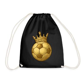 Ballon de football doré avec couronne – Fan & Ultras Design - Sac de sport léger - noir - Devant
