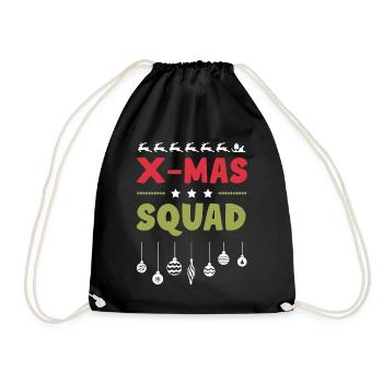 X-Mas Squad - Drawstring Bag - black - Front