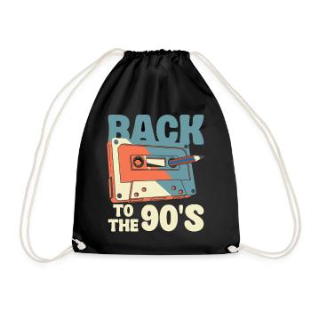 Années 90 Anniversaire 90s Cassette Déguisement - Sac de sport léger - noir - Devant