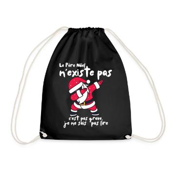 Le Père Noël n'existe pas Humour idée Cadeau Drôle - Sac de sport léger - noir - Devant