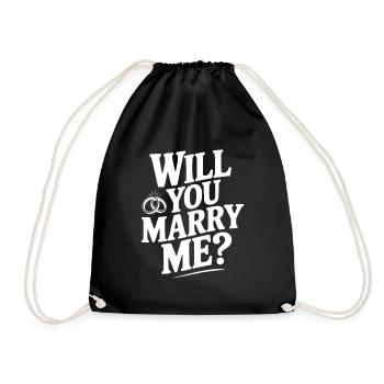 Will You Marry Me? - Drawstring Bag - black - Front