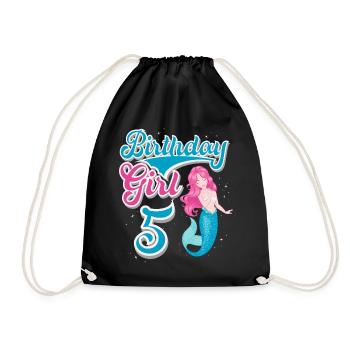 Sirène 5ème anniversaire - Sac de sport léger - noir - Devant