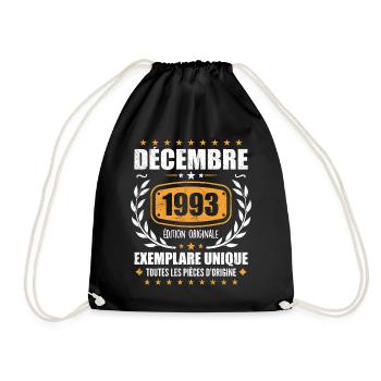 Décembre 1993 Anniversaire - Nées En Décembre 1993 - Sac de sport léger - noir - Devant