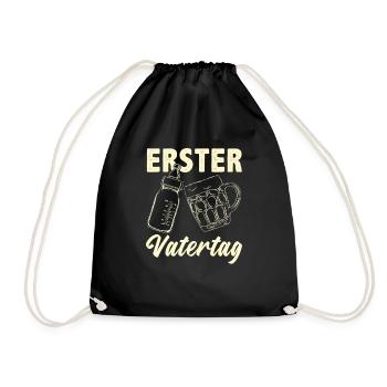 Lustiges Vatertag Geschenk Papa Bier - Turnbeutel - Schwarz - Vorne