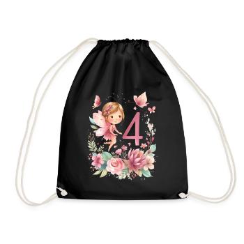 Birthday 4Girl Butterfly Fairy Party - Drawstring Bag - black - Front