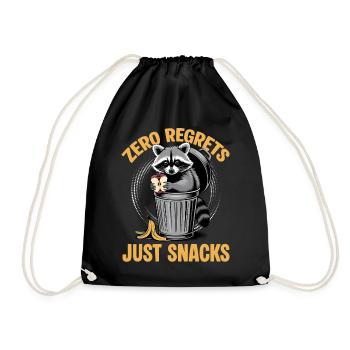 Funny Raccoon - Drawstring Bag - black - Front