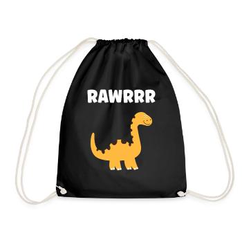Cute Little Dinosaur - Drawstring Bag - black - Front