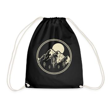 Hiking Hiker Mountaineer Gift - Drawstring Bag - black - Front