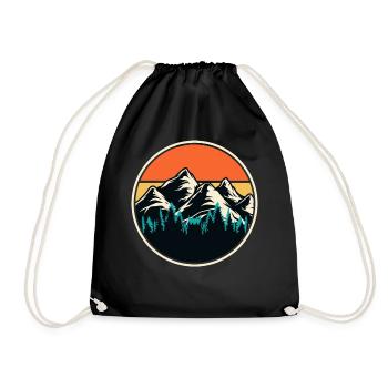 Hiking Hiker Mountaineer Gift - Drawstring Bag - black - Front