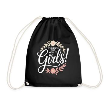 Les femmes : le pouvoir qui dirige le monde, les filles, les filles : la fille - Sac de sport léger - noir - Devant