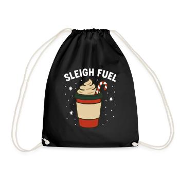 Sleigh Fuel Funny Holiday Cheer Design - Drawstring Bag - black - Front