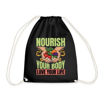 Nutritionist Nourish Your Body Nutritional Coach - Drawstring Bag - black - Front