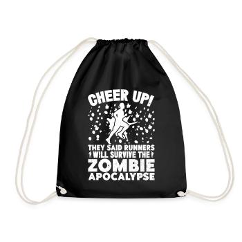 Marathon Runners Survive The Apocalypse - Drawstring Bag - black - Front