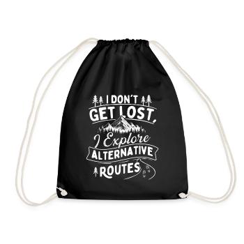 Je ne me perds pas, j’explore des itinéraires alternatifs - Sac de sport léger - noir - Devant